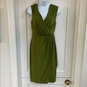 Jax Olive Green Draped Midi Dress